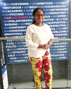 Cynthia during the Chevening Scholarship Welcome event in London | Cynthia Kimola